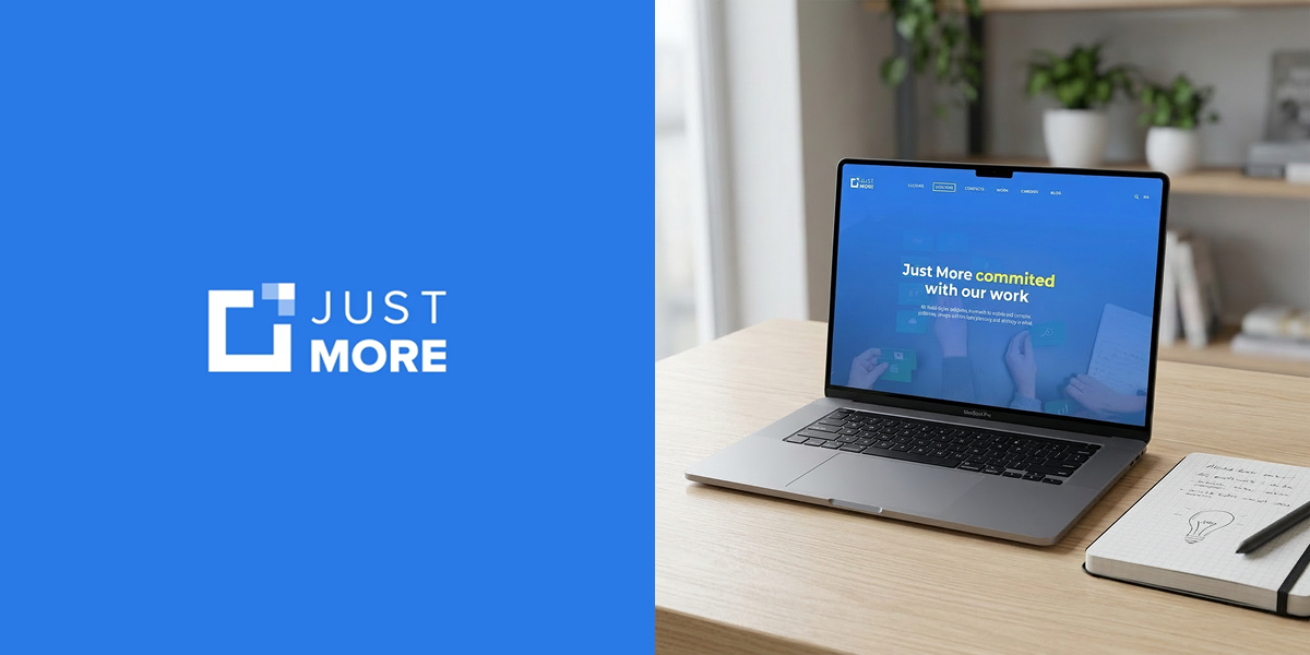 Just More — identidade visual, website design e icon design